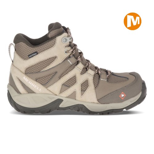 Merrell Siren Mid Waterproof Alloy Toe Sicherheitsschuhe Damen HellBraun [DE-IPBNR]